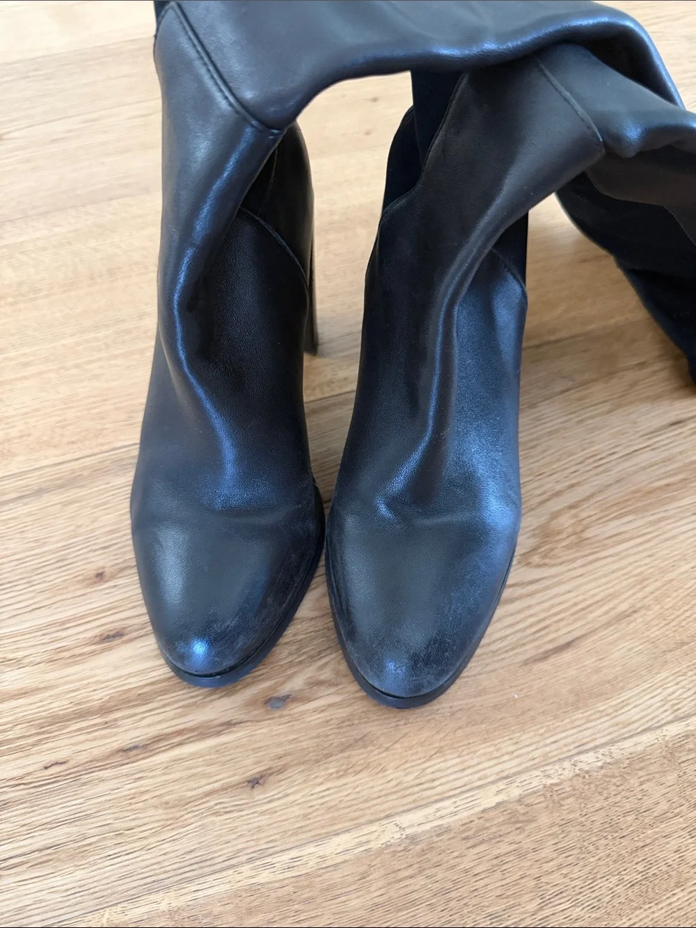 Stuart Weitzman Black Over-the-Knee Block Heel Boots